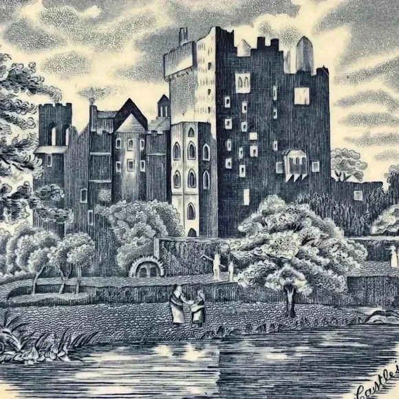 Johnson Brothers Old Britain Castles Blarney Castle 2 two plates with chips - Picture 2 of 9